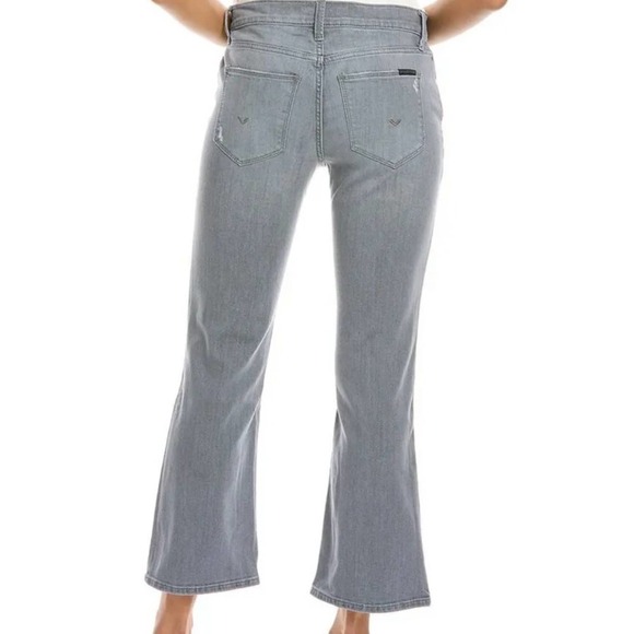 Hudson Natalie Graveyard Gray Lightly Distressed Cropped Bootcut Jeans - Picture 2 of 11